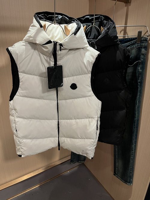 Moncler Stylish Down Vest with Breathable Fabric & Embossed Logo