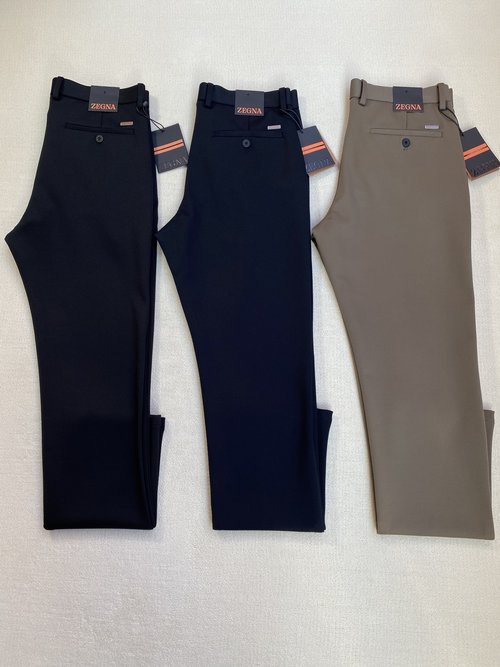 Zegna Slender Tapered Twill Casual Pants in 3 Colors