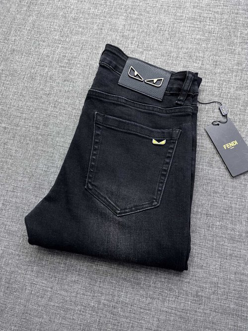 Fendi High-Quality Straight Jeans with Japanese Denim