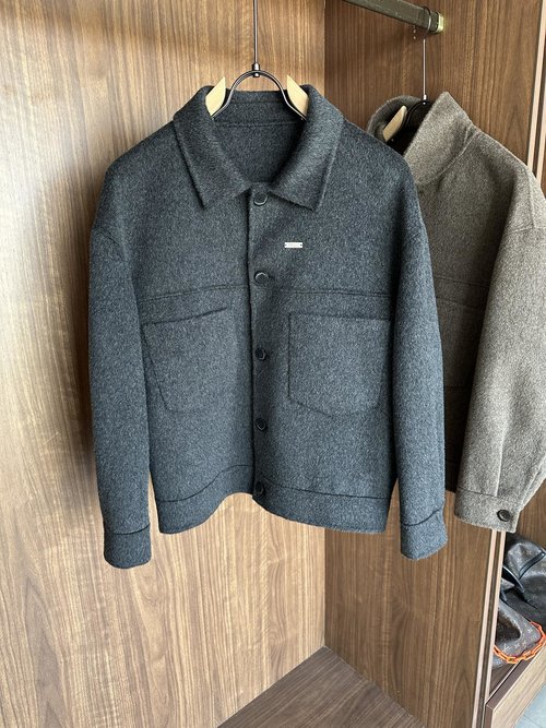 Fendi Classic Herringbone Wool-Cashmere Blend Coat