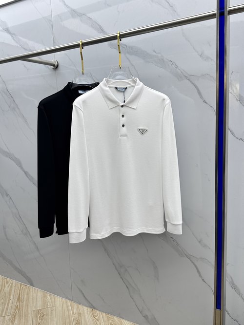 Prada Luxury Long-sleeved Shirt Crafted from Premium Cotton