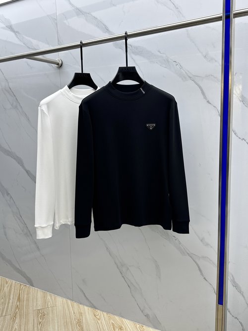 Prada Warm Long-Sleeve Base Layer with Embroidered Design