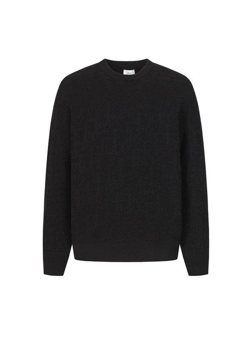 Dior Grey Cotton Blend Jacquard Knit Sweater