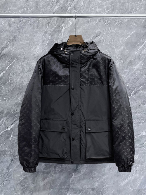 Louis Vuitton Premium Goose Down Jacket with Logo & Piping