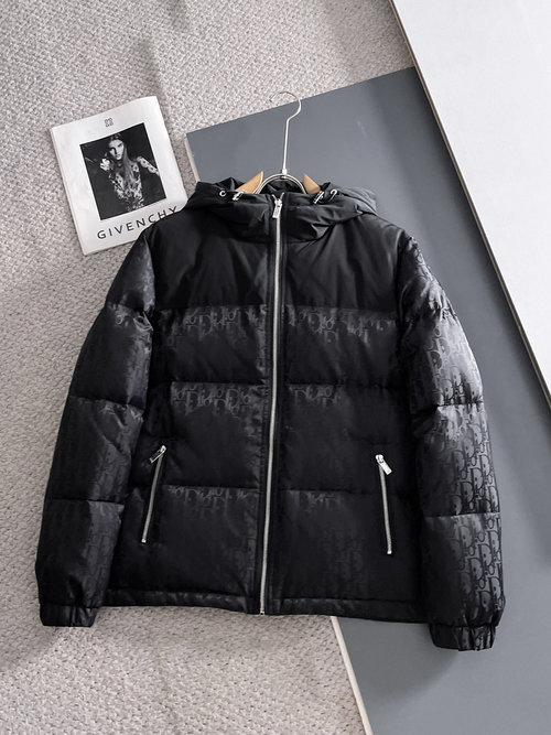 Dior 90% Down-Filled Jacket with Logo and Color Block