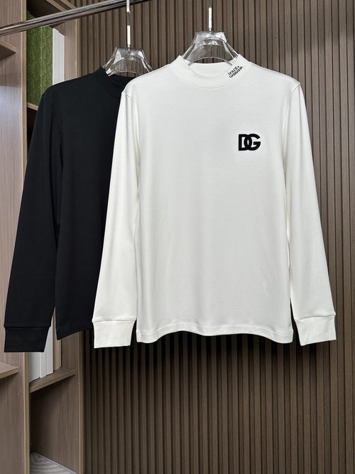 Dolce & Gabbana Embroidered Long Sleeve Round Neck T-Shirt