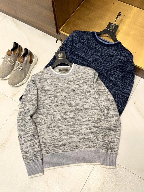 Prada Cashmere Wool Round Neck Sweater with Color Block