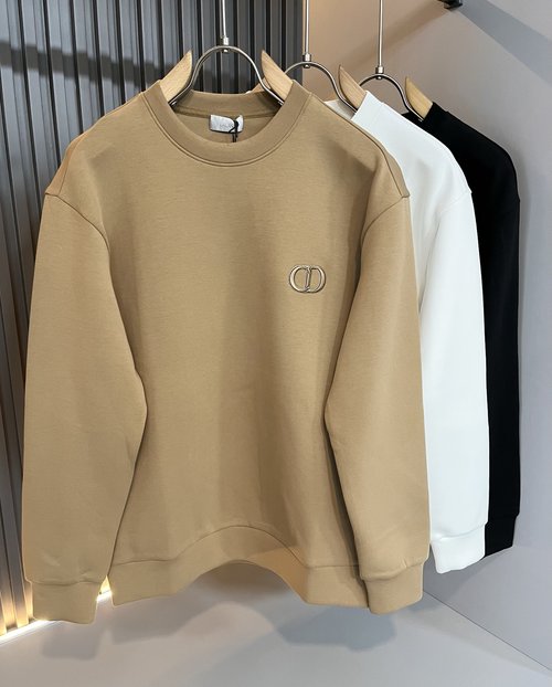 Dior Cotton Long-Sleeve Sweatshirt with Embroidered Logo