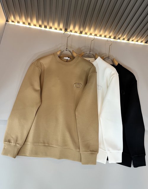 Dior Cotton Long-Sleeve Sweatshirt with Embroidered Logo