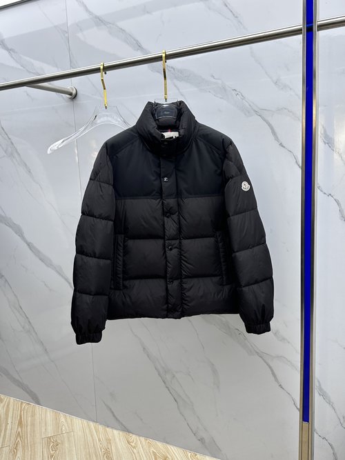 Moncler Signature Logo Stand Collar Down Coat