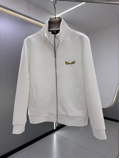 Fendi Luxury Embroidered Logo Open Cardigan
