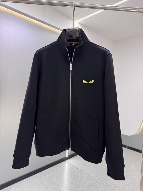 Fendi Luxury Embroidered Logo Open Cardigan