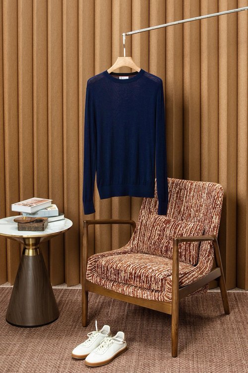 Brunello Cucinelli Elegant Round-neck Pure Wool Sweater in 3 Colors