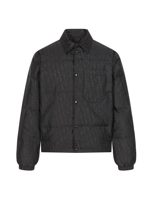 Dior Nylon Down Jacket with Oblique Jacquard Pattern
