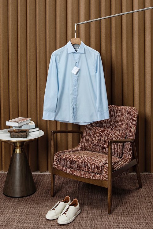 Brunello Cucinelli Smooth Cotton Casual Shirt with免烫