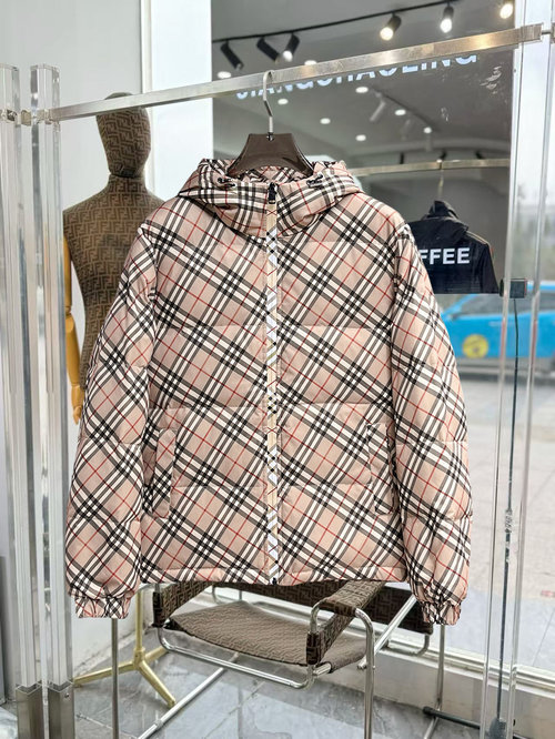Burberry Premium Down Jacket featuring Logo and Color Block Design