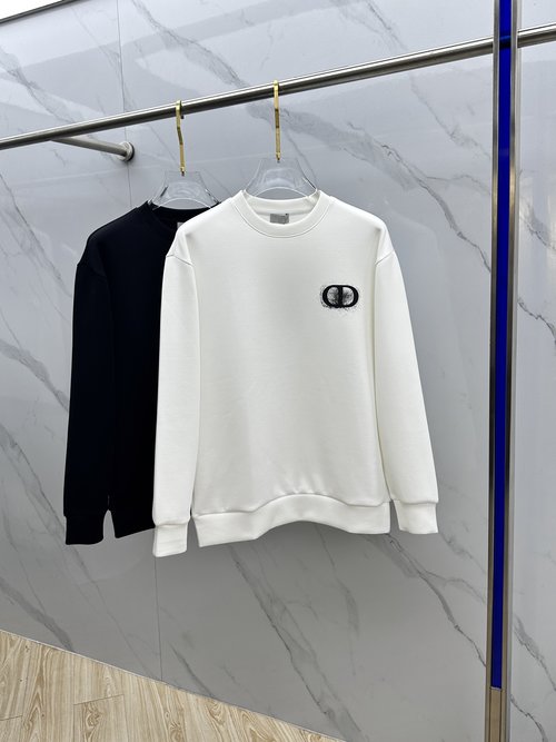 Dior Embroidered Round Neck Pullover Sweatshirt