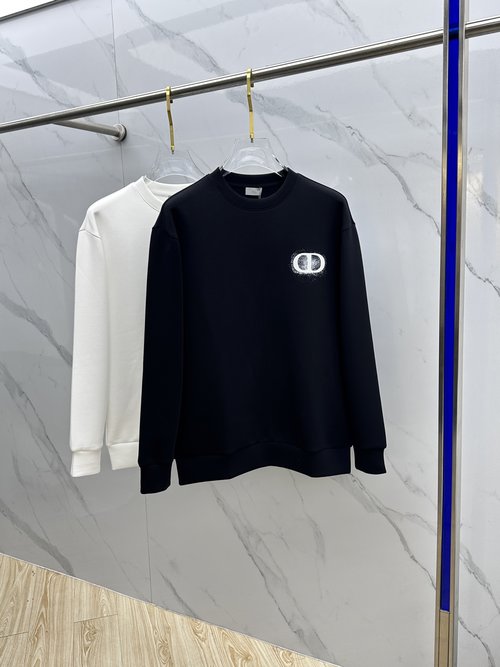 Dior Embroidered Round Neck Pullover Sweatshirt
