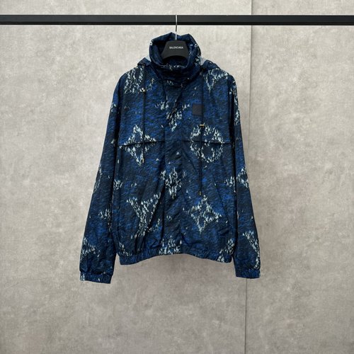Louis Vuitton Sailboat Print Windproof Jacket with Custom Fabric