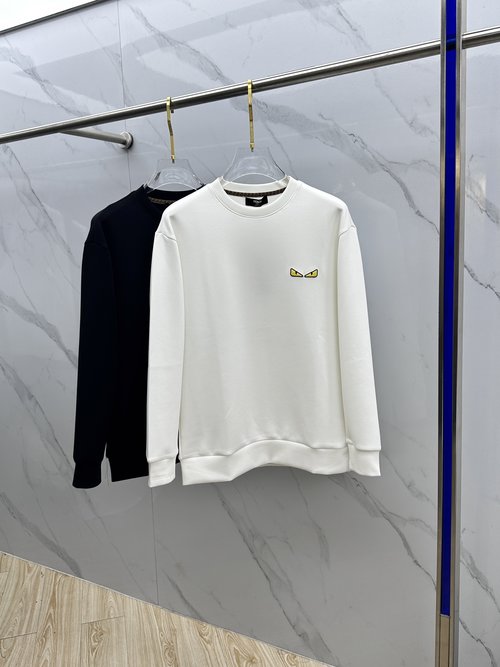 Fendi Embroidered Round-Neck Pullover Sweatshirt