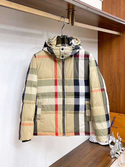 Burberry Premium Down Jacket with Classic Logo & Color Block