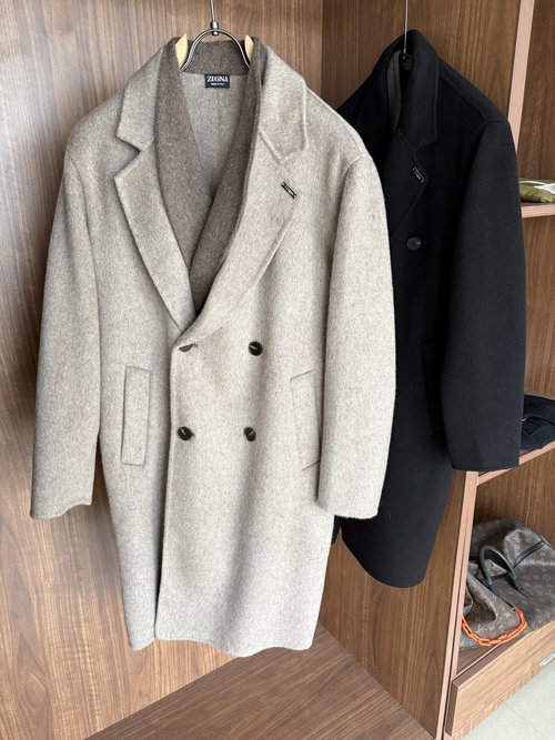 Fendi Herringbone Wool and Cashmere Blend Overcoat