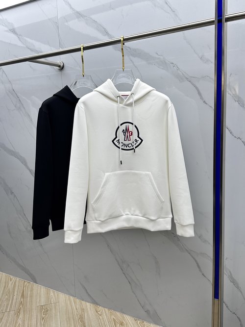 Moncler Hooded Sweatshirt with Logo and Tailored Fit