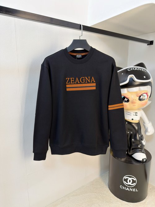 Zegna Top-quality Round-neck Sweatshirt with Embroidery