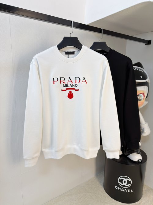Prada Premium Round-neck Pullover with Embroidery