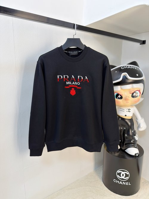 Prada Premium Round-neck Pullover with Embroidery