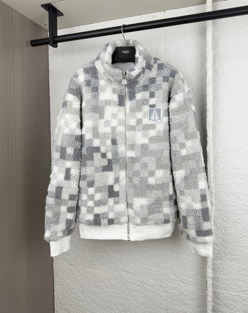 Louis Vuitton Ski Series Block Color Lamb Wool Coat