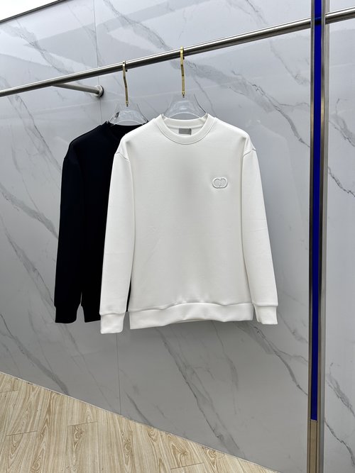 Dior Embroidered Round-Neck Pullover Sweatshirt with Elegance