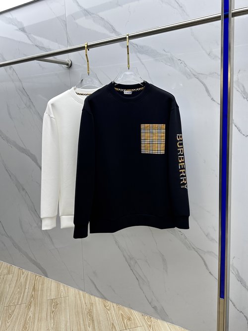 Burberry Embroidered Round-Neck Pullover Sweatshirt with Premium Fabric