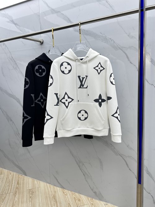Louis Vuitton Hooded Sweatshirt Made of Soft Air-layer Knitted Cotton
