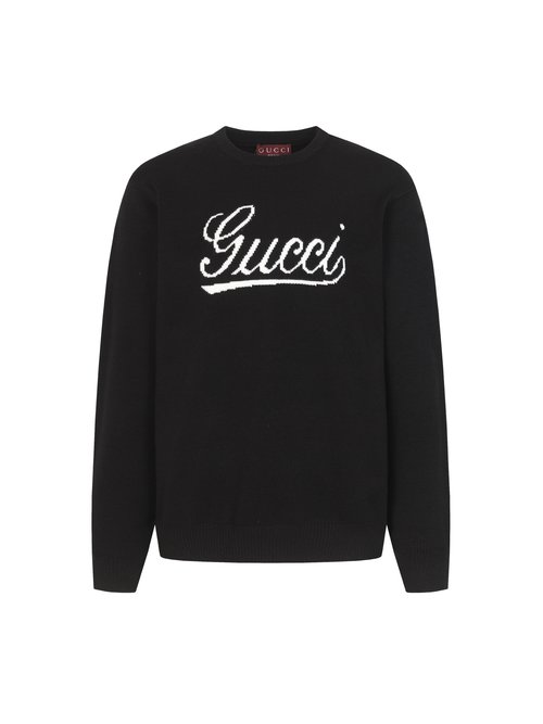Gucci Artistic Letter Logo Round Neck Sweater