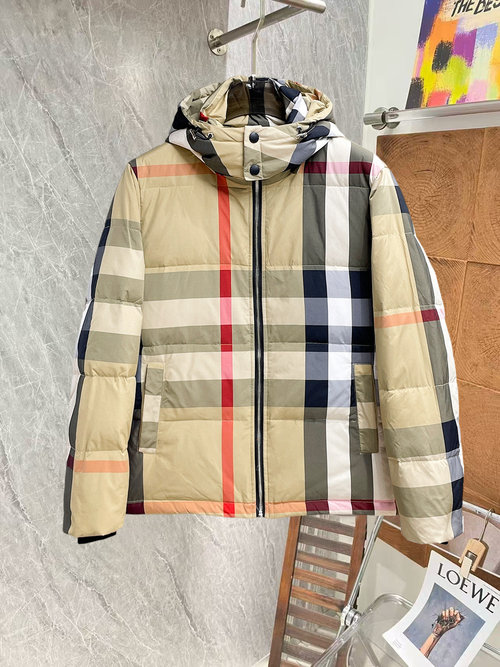 Burberry Premium Down Jacket with 90% Down, Colorful Design