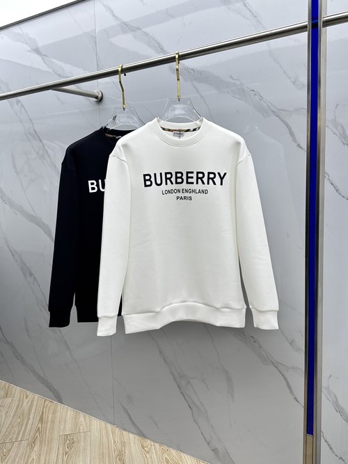 Burberry Custom Cotton Round Neck Sweater with Letter Print