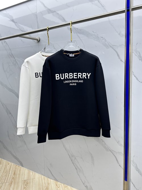 Burberry Round Neck Pullover Sweatshirt with Letter Print