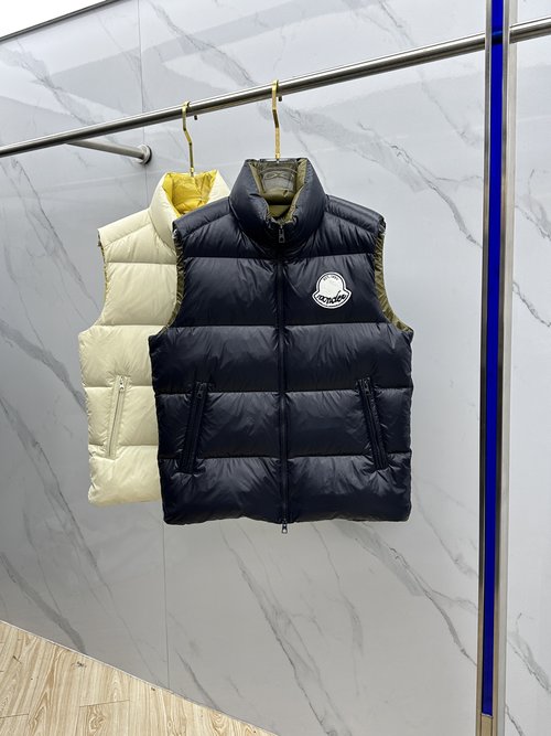 Moncler Classic Logo Down Vest with 90% White Goose Down