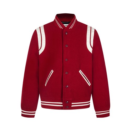 Loro Piana Classic Baseball Jacket with Goat Leather and Logo Buttons