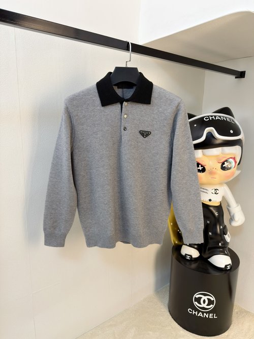 Prada High-quality Knitted Wool Sweater with Logo