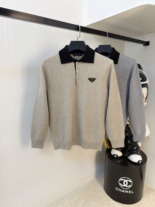 Prada High-quality Knitted Wool Sweater with Logo
