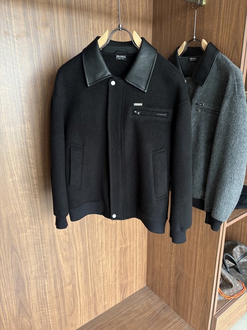 Fendi Elegant Herringbone Wool and Cashmere Blend Coat