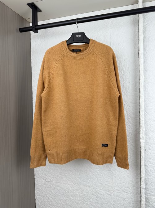 Prada Fabric Trimmed Knit Sweater