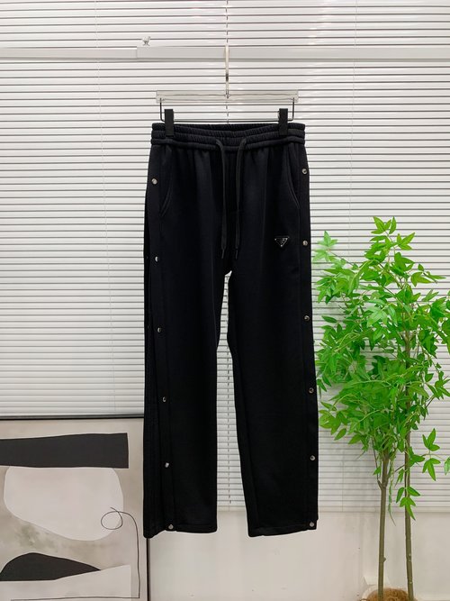 Prada Embroidered Logo Casual Sweatpants