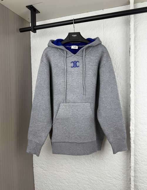 Celine Arc de Triomphe Jacquard Knit Hoodie