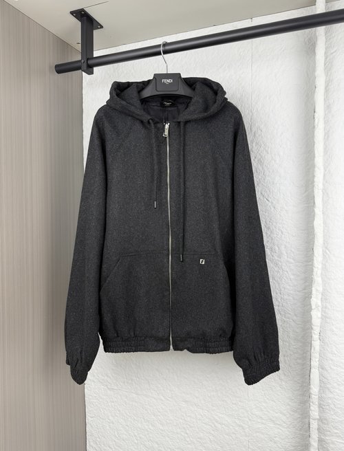 Fendi Metal Logo Cashmere Jacket