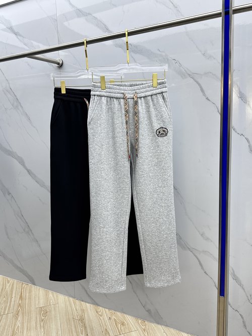 Burberry Fleece-lined Straight-leg Casual Pants - High Quality Assurance