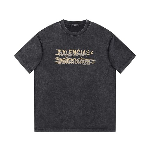 Balenciaga Cotton Letter Print Short Sleeve T-shirt