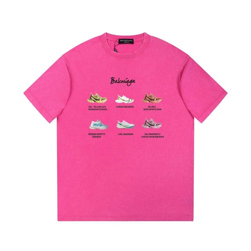Balenciaga Cotton Letter Print Short Sleeve T-shirt